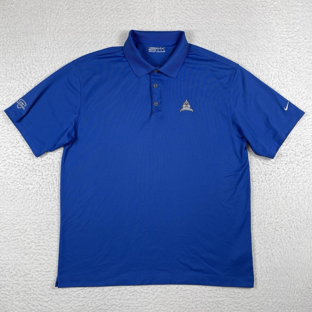 Nike Polo Shirt Mens XL Blue Congressional Golf Maryland Casual Travel Workwear